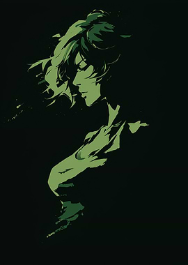 Green Monochrome Woman Portrait