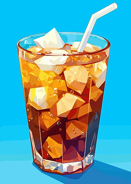 Iced Drink with Straw