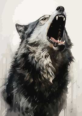 Roaring Wolf Portrait