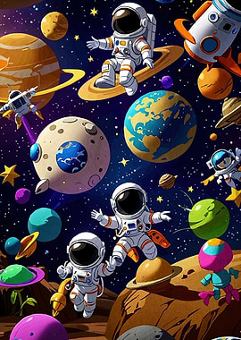 Astronauts Space Planets