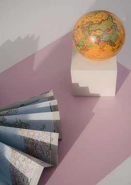 Globe and Map Still Life