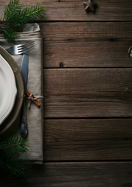 Rustic Christmas Table Setting