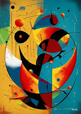 Cosmic Crescents and Orbits – Mid-Century Modern Abstract Geometry