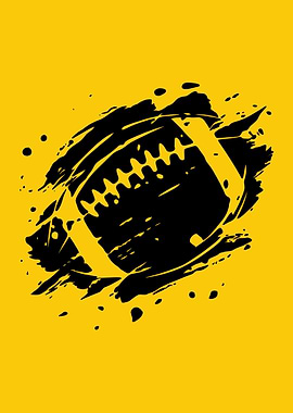 Abstract Football Art on Yellow Background