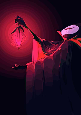 Dark Figure with Red Lantern