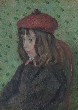 Girl with Red Beret Painting
