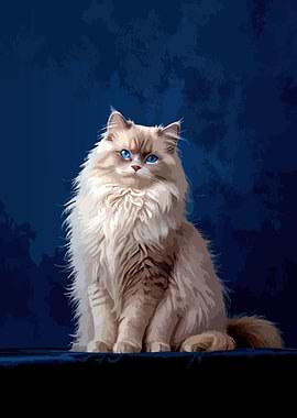 Elegant Ragdoll Cat Portrait