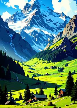 Mountain Valley Landscape