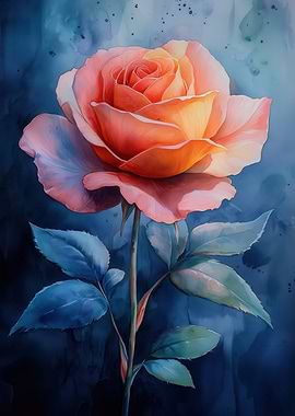 Watercolor Rose Blossom