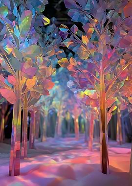 Iridescent Crystal Forest