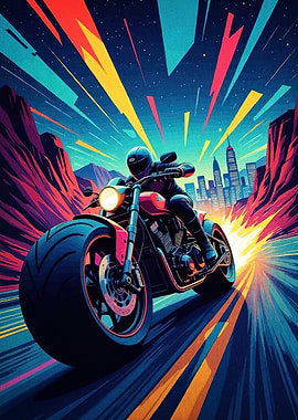 Motorcycle Ride Through Landscape