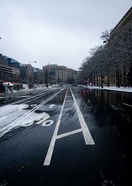 Snowy Washington D.C. Street View