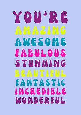 Positive Affirmations Typography Art