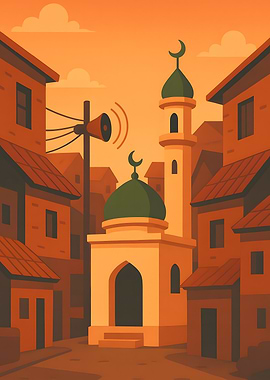 Mosque in a Middle Eastern Town