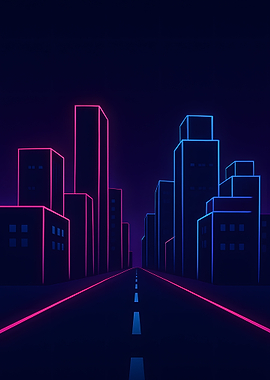 Neon Cityscape at Night