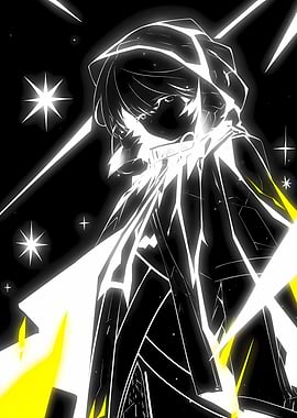 Anime character in black and white