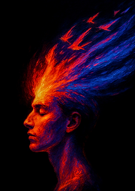 Fiery Mindscape Portrait