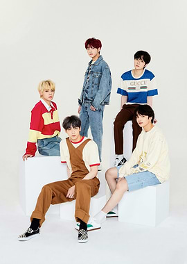 TXt Group Portrait on White Cubes
