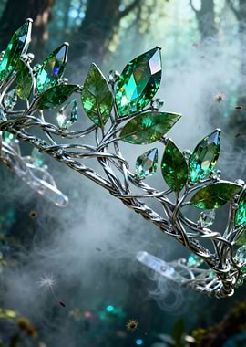 Emerald and Leaf Crown in Forest