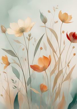 Watercolor Floral Meadow