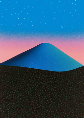 Minimalist Mountain Landscape at Dusk