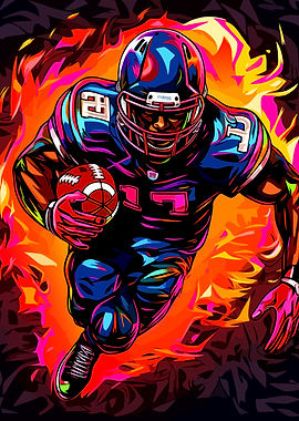 American Football Player in Action