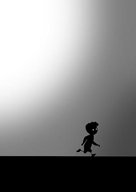 Silhouette of a running boy