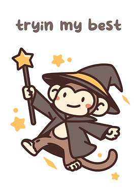 Trying My Best Monkey Wizard