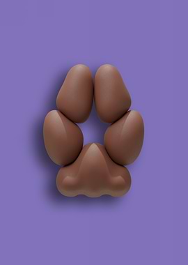Brown Fox Pawpads against a Soft Purple Background