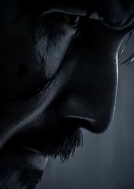 Monochromatic Portrait of a Man's Face