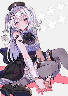 Anime Nurse Girl with Bandages