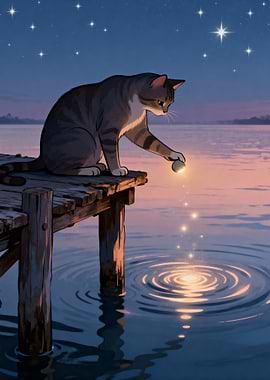 Cat and the Glowing Orb