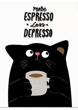 Espresso Cat Illustration