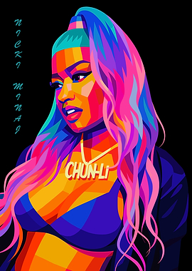 Nicki Minaj Chun-Li Pop Art Portrait