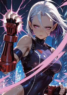 Anime Girl with Cybernetic Arm
