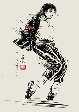 Michael Jackson Ink Wash Painting