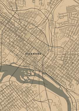Vintage Map of Richmond, Virginia