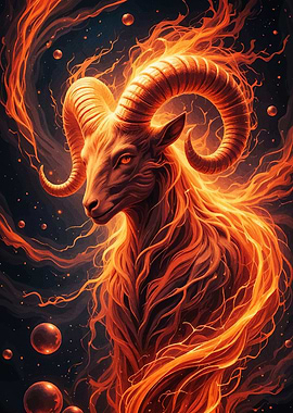Fiery Aries Zodiac Ram