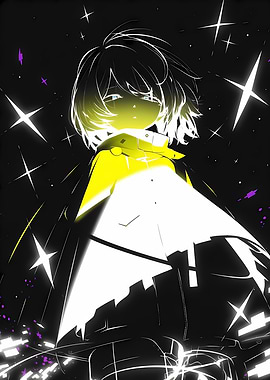 Anime Girl with Stars and Glow