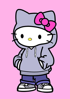 Hello Kitty in Hoodie and Sneakers
