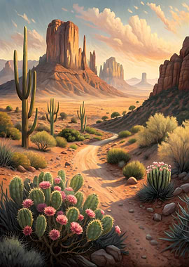 Serenity in the Desert: A Southwestern Sunset Landscape