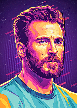 Chris Evans Portrait Pop Art