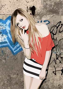Blonde Woman in Graffiti Setting