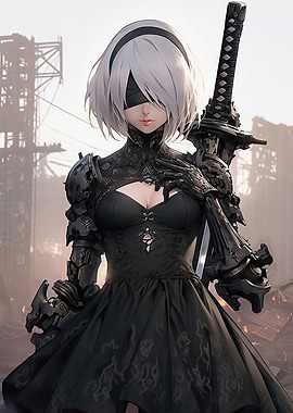 2B NieR Automata Character Art