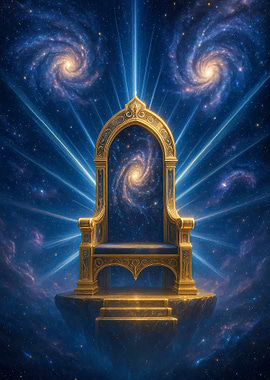 Fantasy Celestial Throne in Cosmic Space