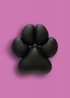 Black Hyena Pawpads against a Soft Pink Background