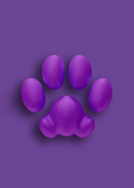 Purple Cat Pawpads against a Bold Purple Background