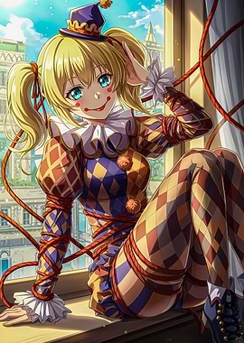 Anime Girl in Clown Costume