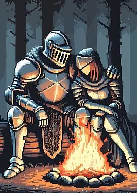 Pixel Art Knights by Campfire
