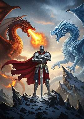 Knight between Fire and Ice Dragons